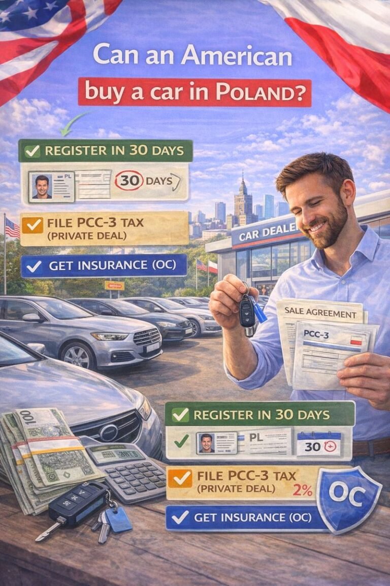 Can an American buy a car in Poland?