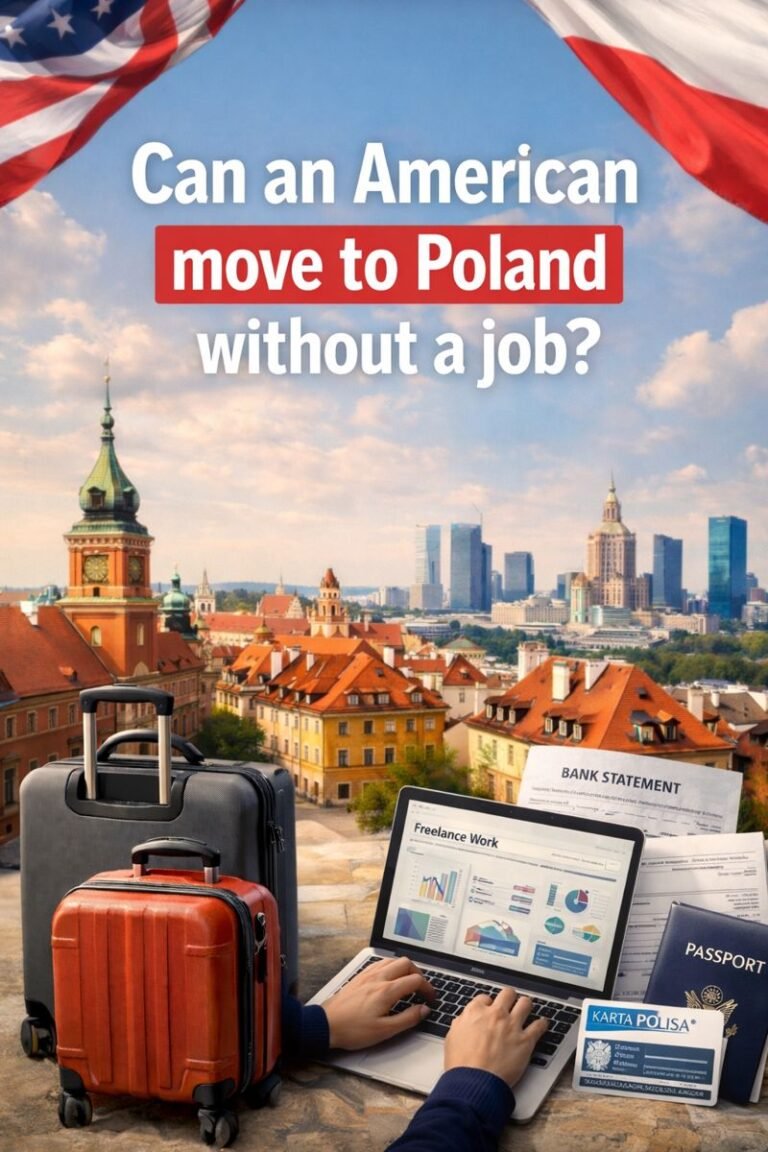 Can an American move to Poland without a job?