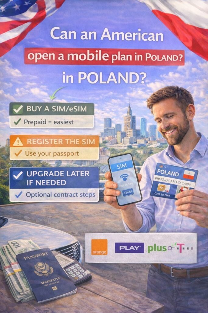 Can an American open a mobile plan in Poland?